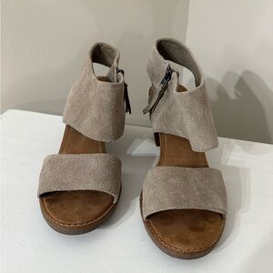 Toms Taupe Suede Sandals